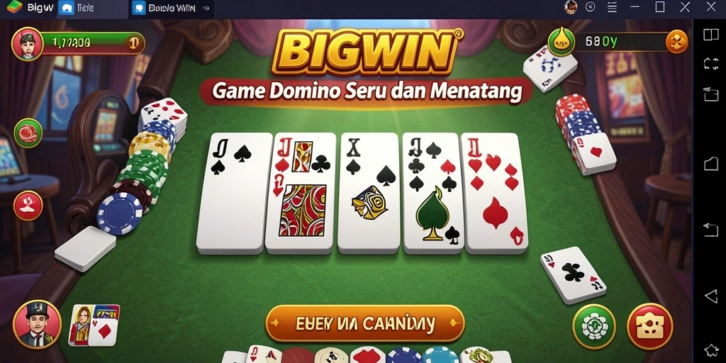Tampilan gameplay seru dari BIGWIN yang menampilkan strategi Domino.
