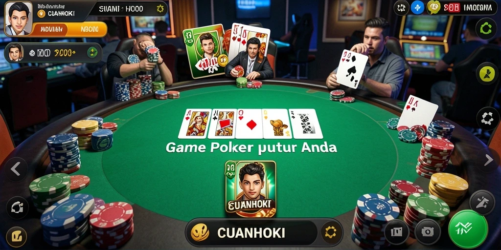 Tampilan menarik dalam gameplay poker CUANHOKI yang mendebarkan.