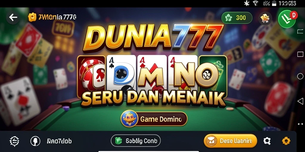 Screenshot DUNIA777 menunjukkan gameplay Domino yang seru dan interaktif.