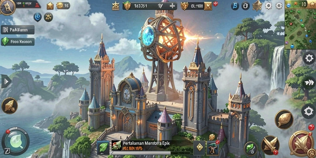 Tampilan gameplay menarik F08 dengan menara pertahanan beragam.