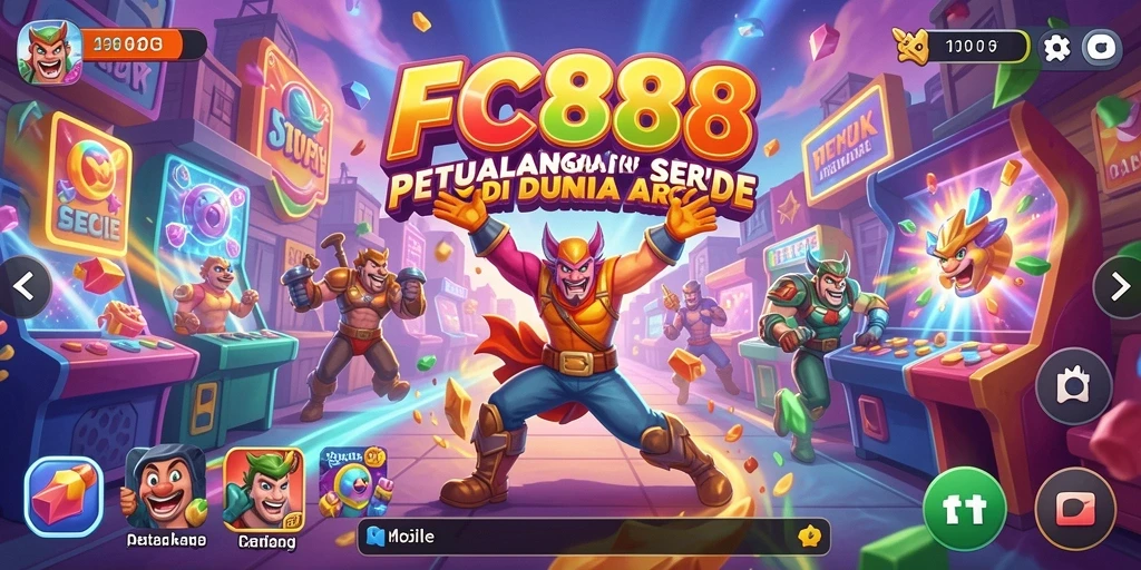 Gameplay seru dan berwarna dari FC888 dalam petualangan Arcade.