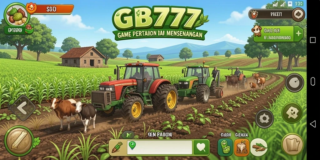 Tampilan gameplay GB777 yang menampilkan aktivitas berkebun yang menarik.