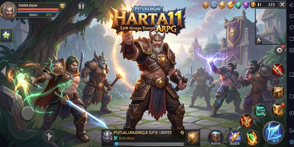 Tampilan gameplay HARTA11 yang menegangkan dan penuh aksi ARPG.