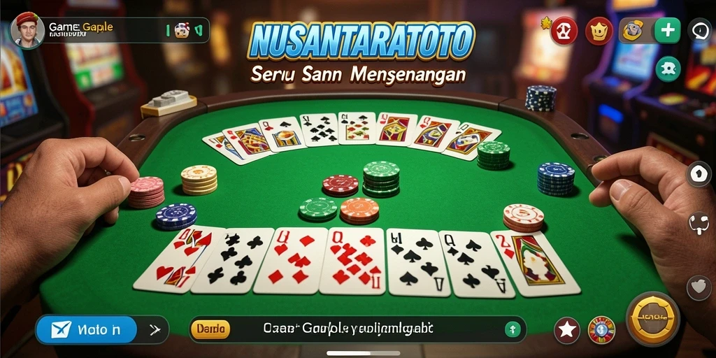 Tampilan gameplay NUSANTARATOTO yang menampilkan suasana seru bermain Gaple.