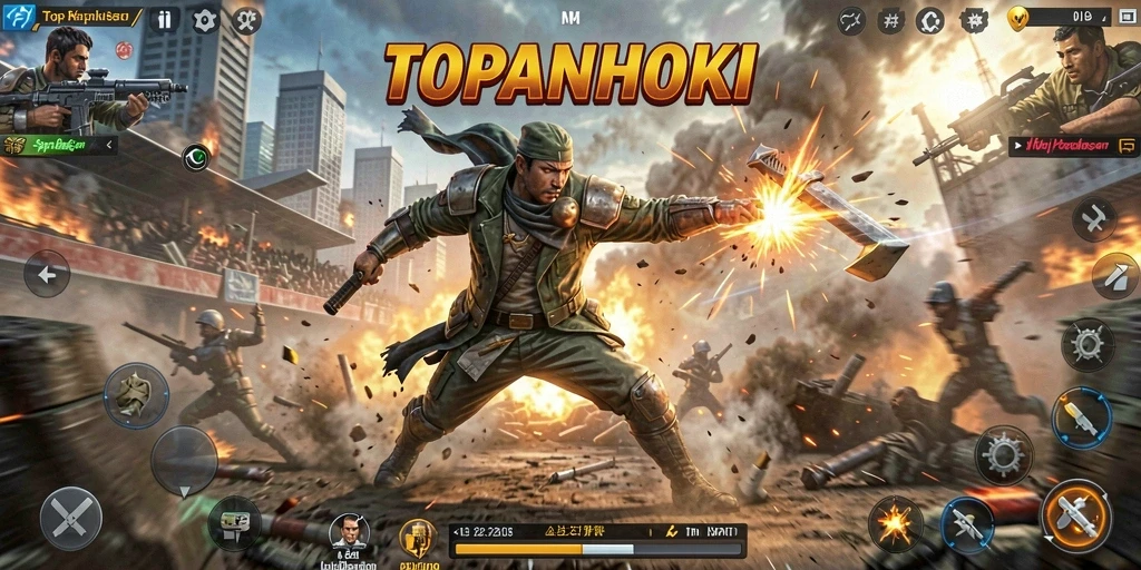 Gameplay seru dari TOPANHOKI dengan aksi mendebarkan.