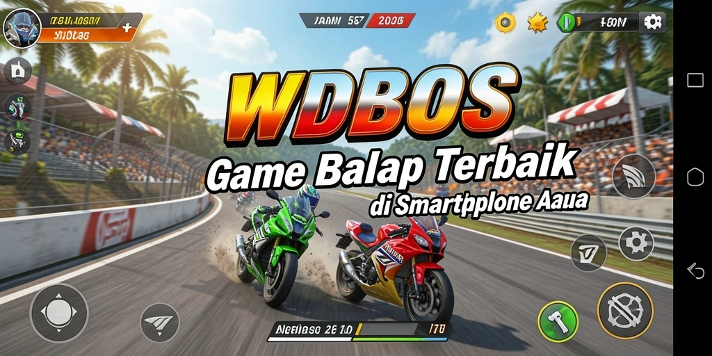 Tampilan gameplay WDBOS yang mendebarkan dan penuh aksi balap.