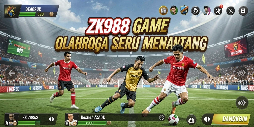 Tangkapan layar ZK988 menampilkan aksi permainan olahraga yang seru.